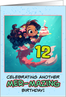 12 Years Old Happy Birthday Latina Mermaid card