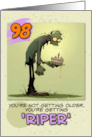 98 years Old Happy Birthday Zombie with Cake card