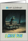 Husband Miss You Sad Zombie on a Park Bench card