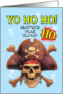 110 Years Old Happy Birthday Pirate Skull and Crossbones card