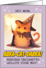Mom Hello Kawaii Wizard Magical Ginger Cat card
