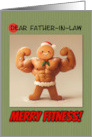 Father in Law Merry Fitness Well Defined Gingerbread Man Cookie card