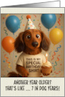 Happy Birthday Dachshund with T Shirt and Cupcake card