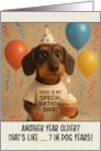 Happy Birthday Dachshund with T Shirt and Cupcake card