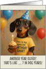 Happy Birthday Dachshund with T Shirt and Cupcake card