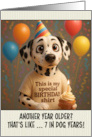 Happy Birthday Dalmatian Dog with T Shirt and Cupcake card