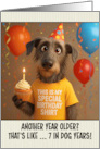 Happy Birthday Deerhound with T Shirt and Cupcake card