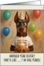 Happy Birthday Doberman Pinscher Dog with T Shirt and Cupcake card