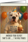 Happy Birthday Dogo Argentino Dog with T Shirt and Cupcake card