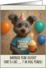 Happy Birthday Hungarian Pumi Dog with T Shirt and Cupcake card