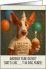 Happy Birthday Ibizan Hound with T Shirt and Cupcake card