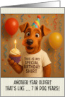Happy Birthday Irish Terrier with T Shirt and Cupcake card