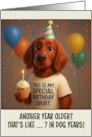 Happy Birthday Irish Setter with T Shirt and Cupcake card