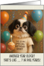 Happy Birthday Japanese Chin with T Shirt and Cupcake card