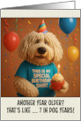 Happy Birthday Komondor with T Shirt and Cupcake card