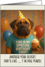 Happy Birthday Mastiff Dog with T Shirt and Cupcake card