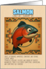 Happy Birthday Native American Zodiac Salmon card