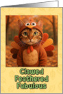 Bengal Cat in Turkey Suit Thanksgiving Autumn Forrest card