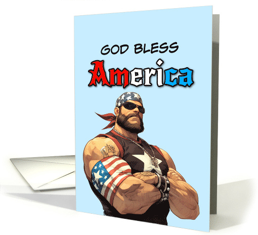 Fourth of July Patriotic Muscle Man card (1848018)
