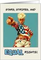 Fourth of July LGBTQIA Woman Stars and Stripes card
