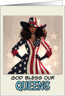 Fourth of July LGBTQIA Patriotic Drag Queen Stars and Stripes card