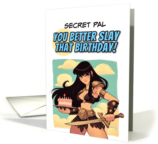 Secret Pal Happy Birthday Amazon with Birthday Cake card (1848114)