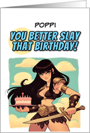 Poppi Happy Birthday Amazon with Birthday Cake card