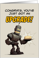 Happy Birthday Robot with Birthday Cake card