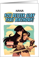 Nana Happy Birthday Amazon with Birthday Cake card
