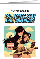 Godfather Happy Birthday Amazon with Birthday Cake card