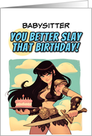 Babysitter Happy Birthday Amazon with Birthday Cake card
