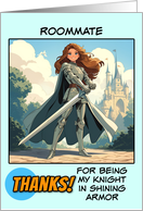 Roommate Thank You Knight in Shining Armor card