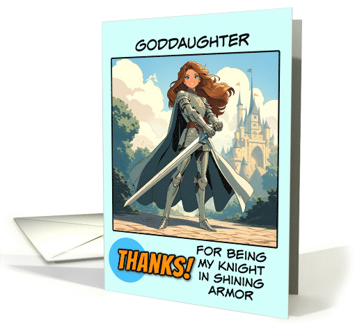 Goddaughter Thank You Knight in Shining Armor card (1848562)