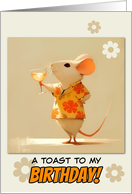 Happy Birthday to Me Little Rat with Cocktail card