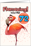 72 Years Old Happy Birthday Flamingo card