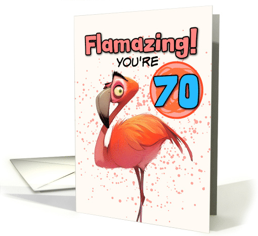 70 Years Old Happy Birthday Flamingo card (1850002)