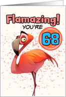 68 Years Old Happy Birthday Flamingo card