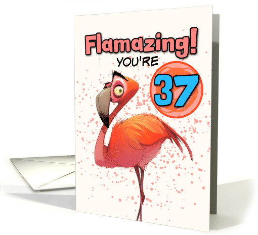 37 Years Old Happy Birthday Flamingo card (1850068)