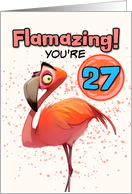 27 Years Old Happy Birthday Flamingo card