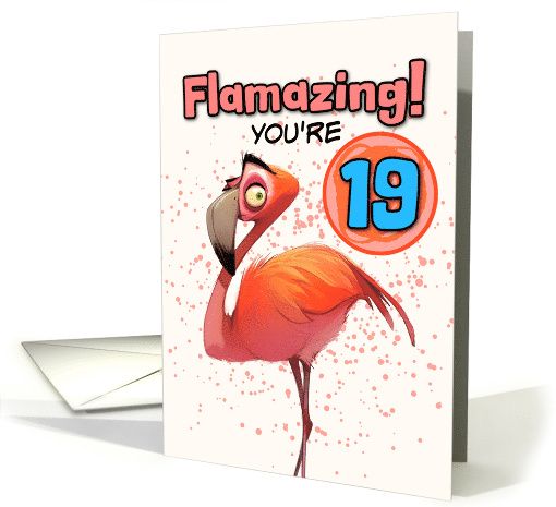 19 Years Old Happy Birthday Flamingo card (1850104)