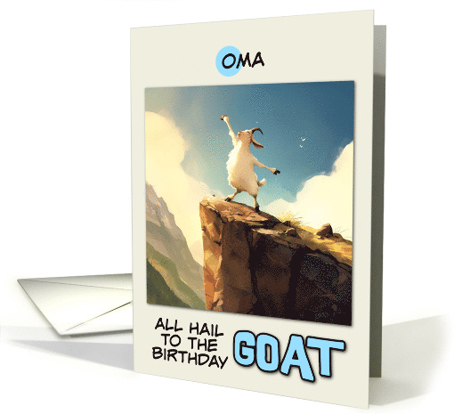 Oma Happy Birthday Goat on Mountain Top card (1850566)