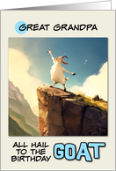 Great Grandpa Happy Birthday Goat on Mountain Top card