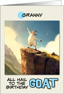 Granny Happy Birthday Goat on Mountain Top card