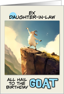 Ex Daughter in Law Happy Birthday Goat on Mountain Top card