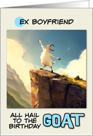 Ex Boyfriend Happy Birthday Goat on Mountain Top card