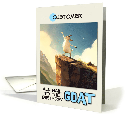 Customer Happy Birthday Goat on Mountain Top card (1850824)
