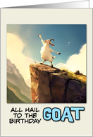 Happy Birthday Goat on Mountain Top card