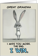 Great Grandma Miss You Grey Hare card