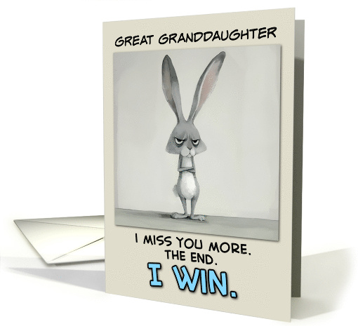 Great Granddaughter Miss You Grey Hare card (1850954)