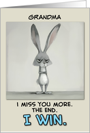 Grandma Miss You Grey Hare card